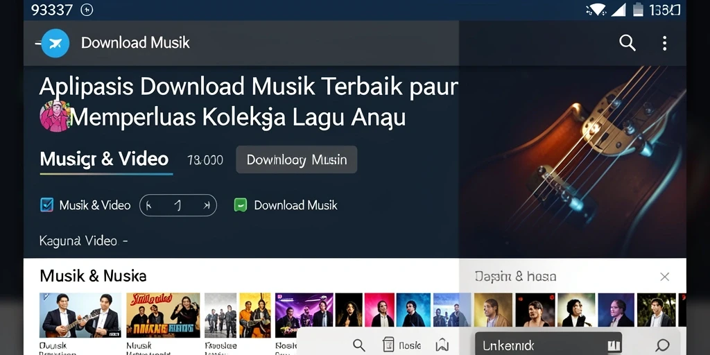 Tampilan antarmuka 93337 yang memudahkan pengunduhan musik.