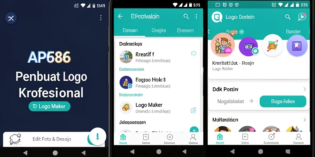 Antarmuka AP686 dengan fitur-fitur pembuat logo yang menarik.