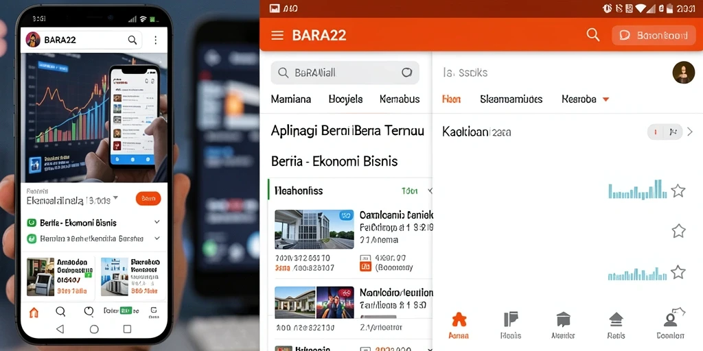 Tampilan antarmuka utama BARA22 untuk berita Ekonomi Bisnis.