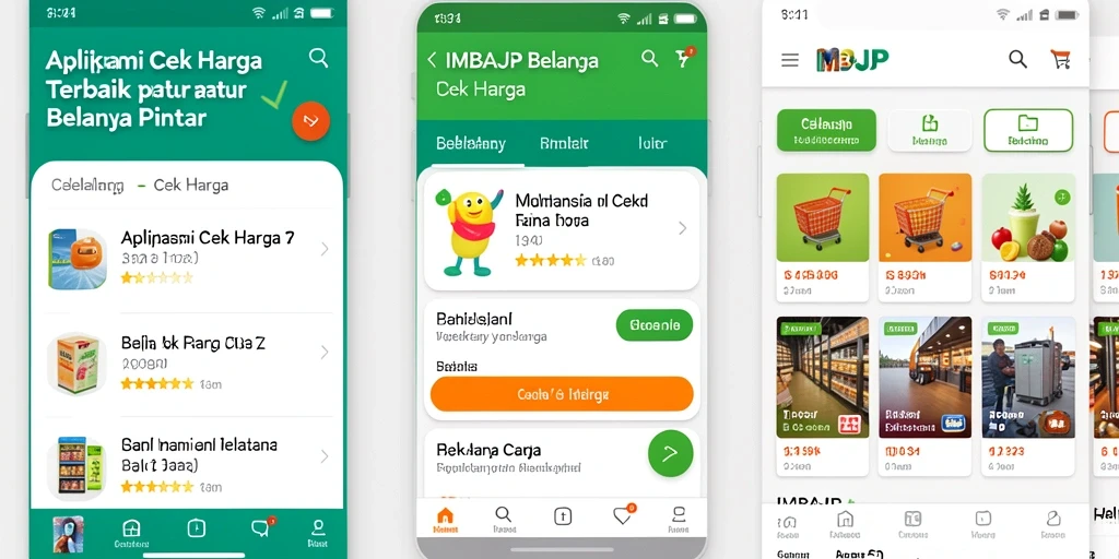 Antarmuka aplikasi IMBAJP yang menampilkan fitur Cek Harga