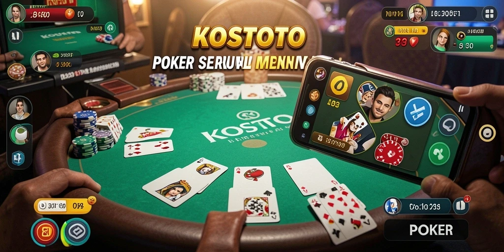Antarmuka KOSTOTO dengan fitur permainan Poker yang menarik.