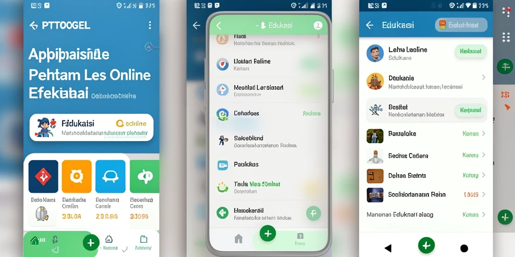 Tampilan antarmuka PTTOGEL yang ramah pengguna untuk Les Online.