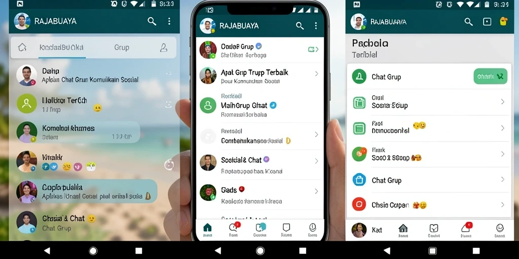 Antarmuka intuitif RAJABUAYA untuk chatting grup.