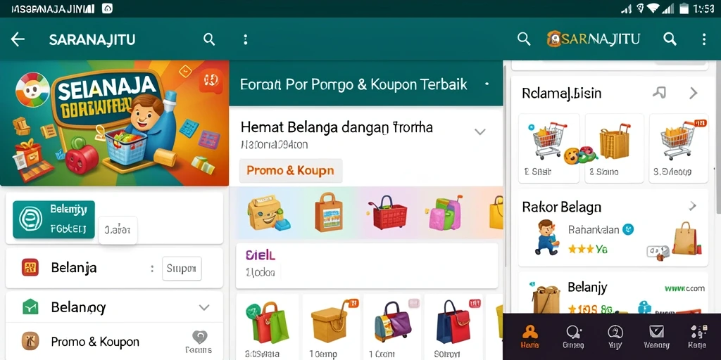 Tampilan antarmuka menarik aplikasi Promo & Kupon SARANAJITU.