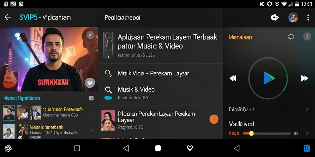Tampilan antarmuka utama aplikasi SVIP5 untuk Perekam Layar.
