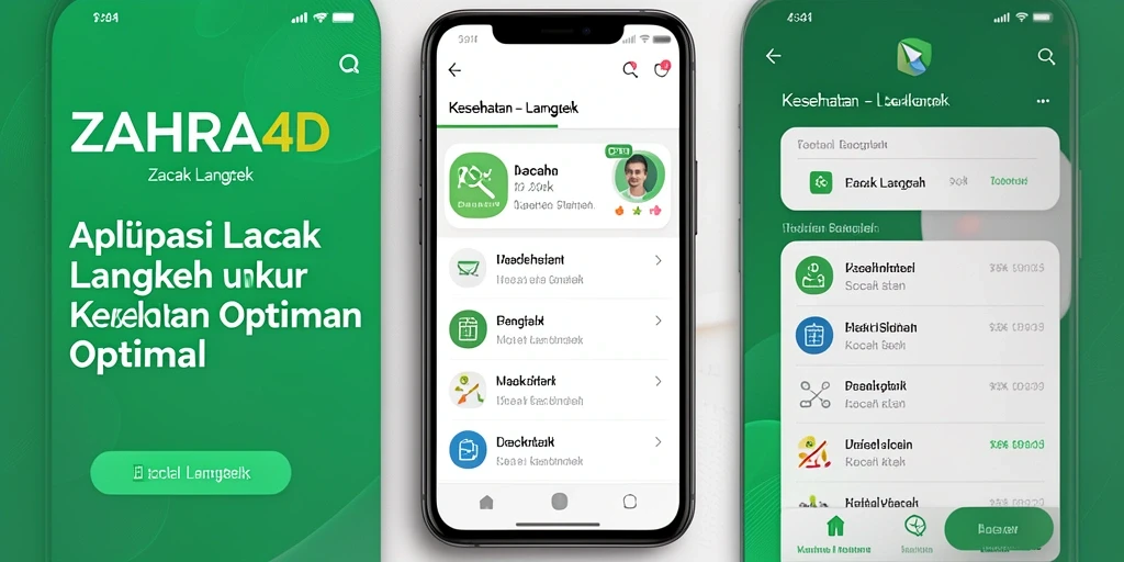 Antarmuka aplikasi ZAHRA4D yang intuitif untuk lacak langkah.